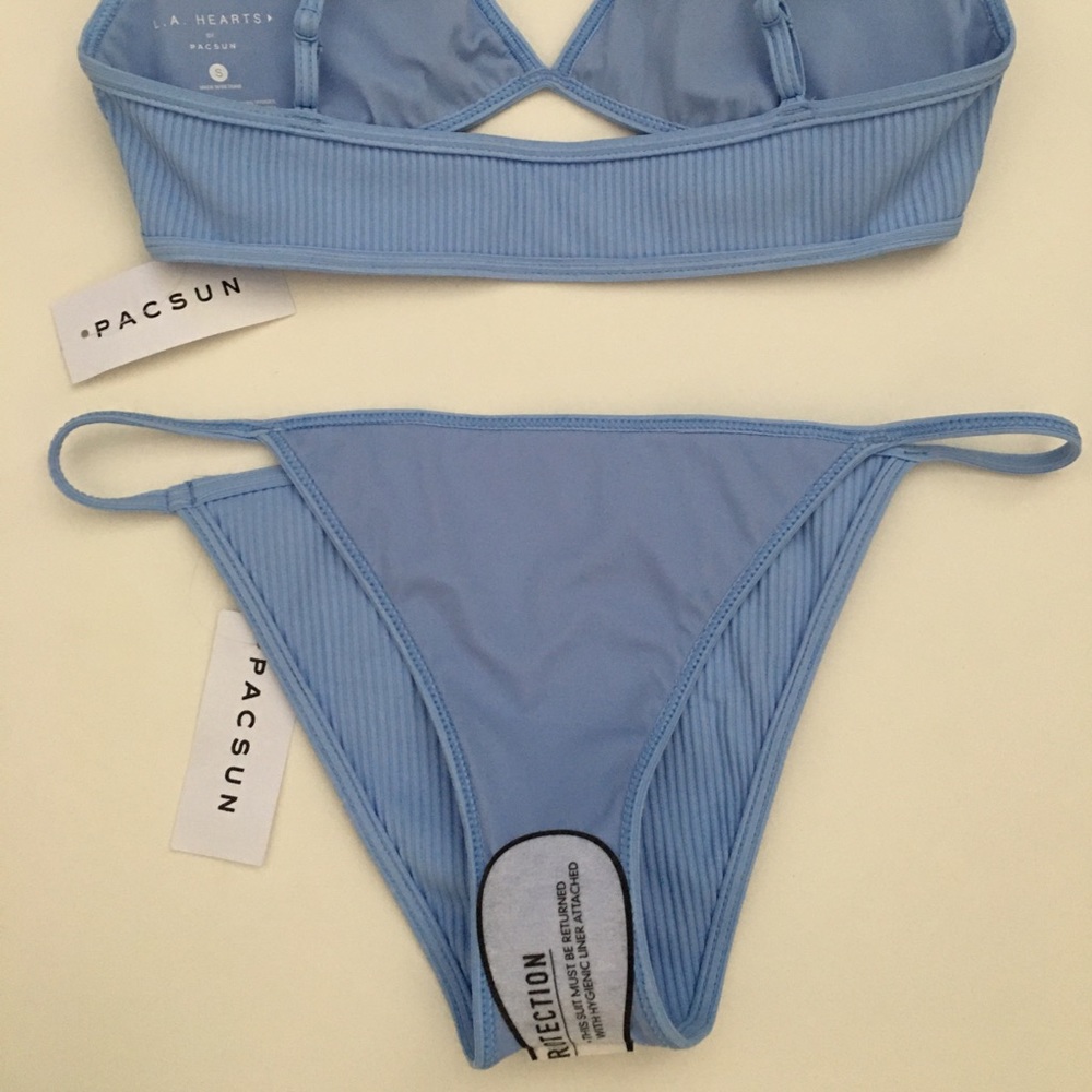 ❤️ SOLD LA Hearts Ribbed Bikini Set Sz S / M - Picture 2 of 5